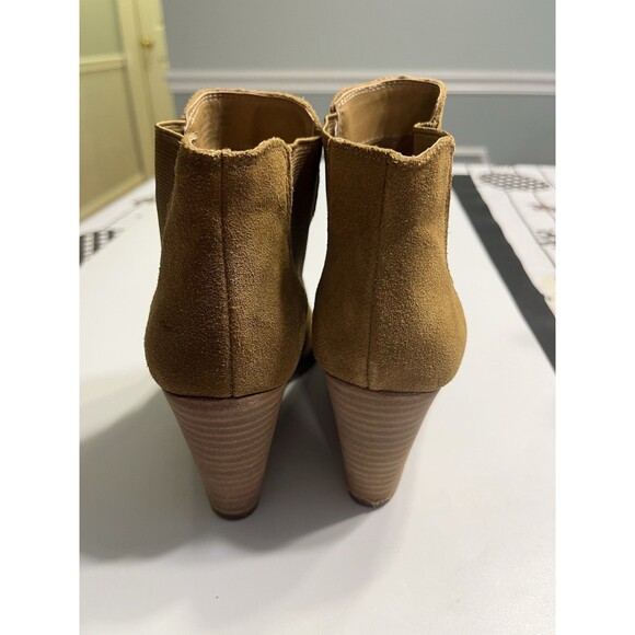 Lucky Brand Yamina Booties Wedge Tan Brown Leather Suede Women’s Sz 7M - Picture 7 of 12